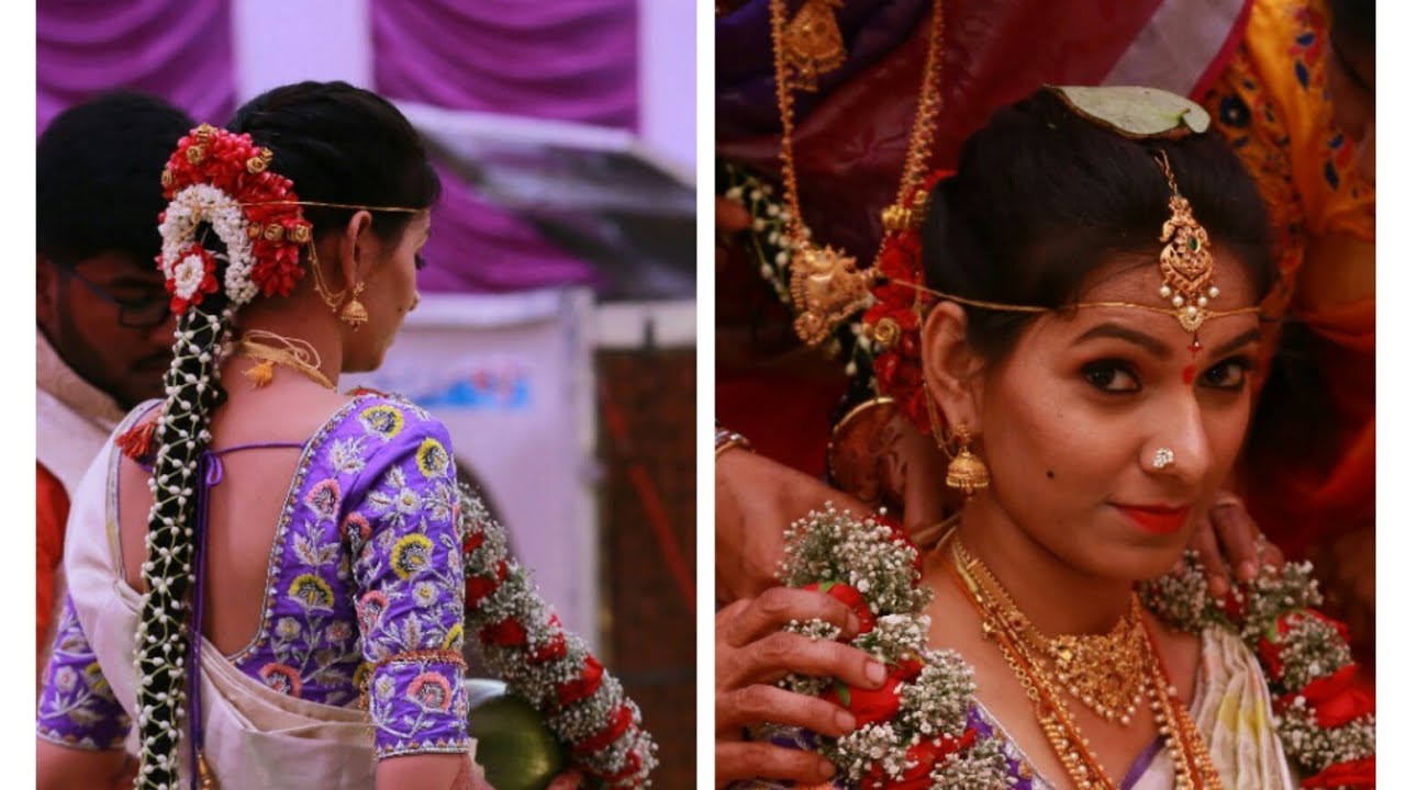 Pellikuthuru makeup | telugu wedding makeup |telugu bride |wedding hairstyle|Bangalore  makeup artist - YouTube