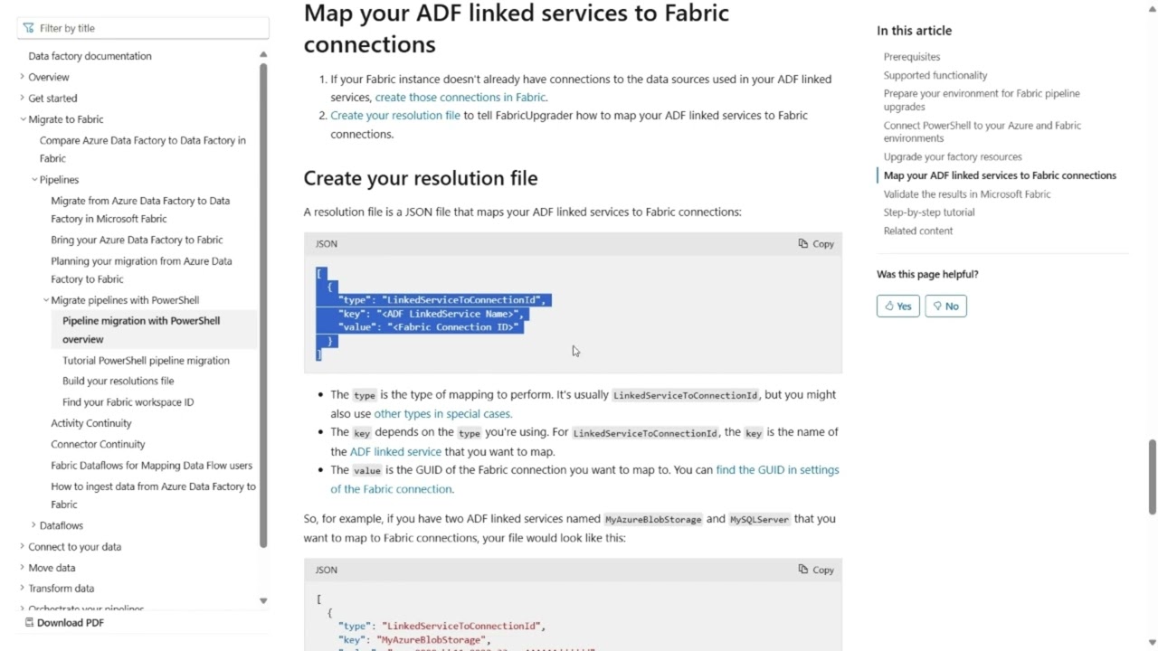 PowerShell utility to help migrate from ADF to Fabric Data Factory