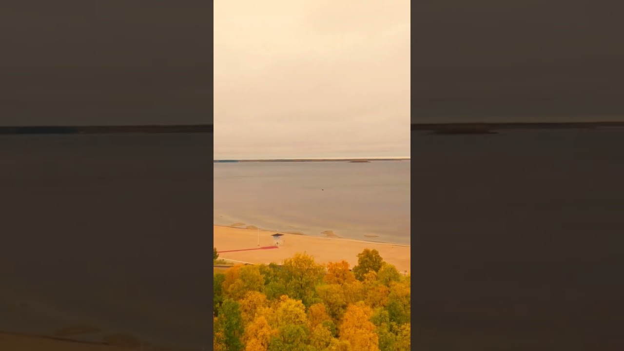 beach on autumn colors 
