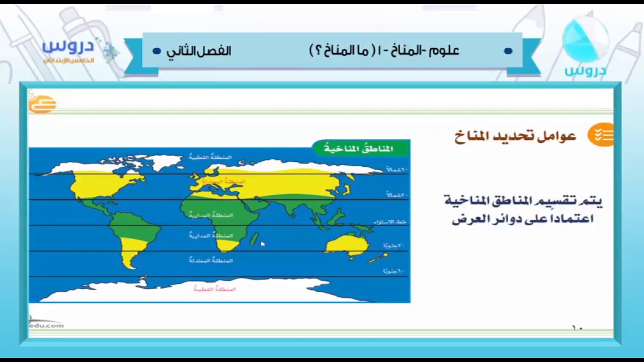 الخامس الابتدائي | الفصل الدراسي الثاني 1438 | علوم | المناخ -1 (ما المناخ)