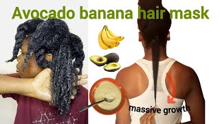 DIY avocado banana hair mask for MASSIVE growth || ANTIBREAKAGE hair mask for natural hair.