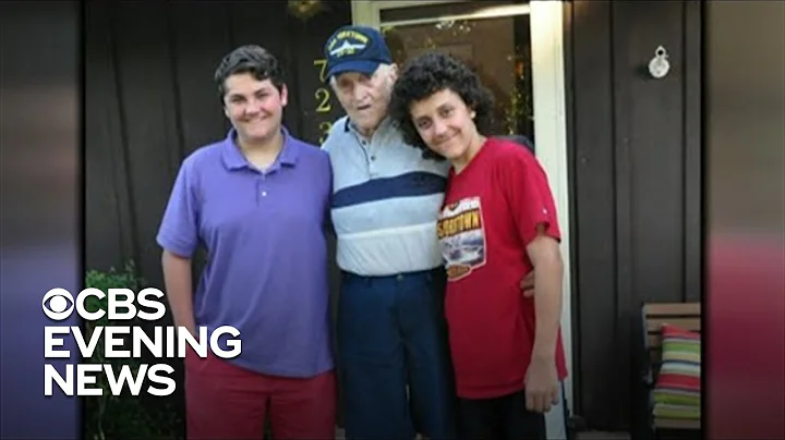 Young twins befriend WWII veteran after hearing hi...