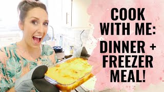 Cook with me! Dinner plus freezer meal. Shelf Cooking with Jordan Page