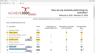 Achieve 3000 report