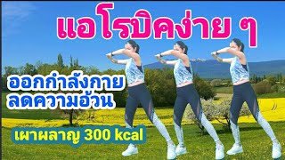 ออกกำลังกายลดความอ้วน  30 นาที เผาผลาญ 300 kcal ด้วยแอโรบิคง่าย ๆ #Aerobic Dance By Joy Derka