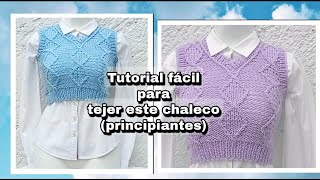 TUTORIAL DE CHALECO TEJIDO A DOS AGUJAS FACIL Y RAPIDO // PARTE 2 // V NECK VEST KNITTING TUTORIAL