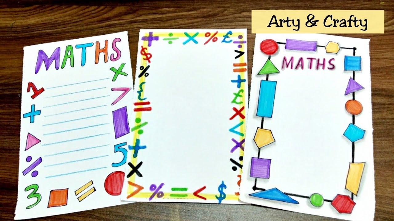 Maths Border | Border Design on Paper | Easy Border for Project | Design by  Arty & Crafty - YouTube