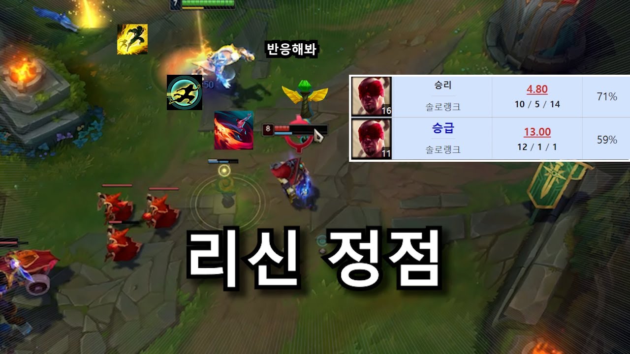 반응 절대 못하는 리신의 실전 최종콤보