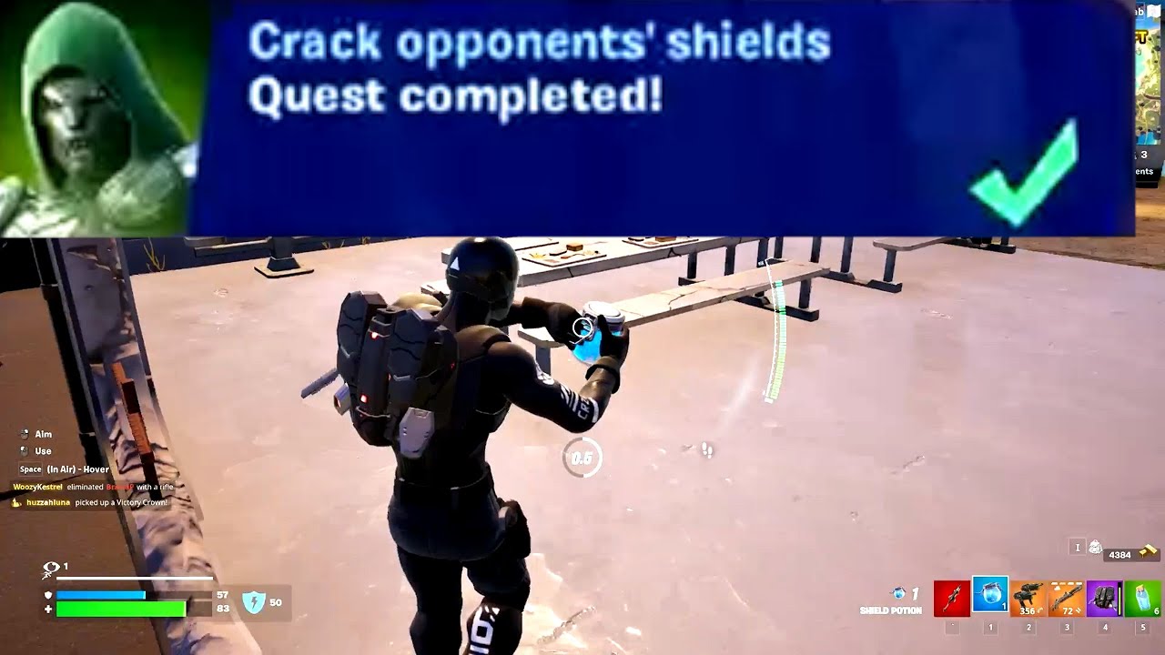 Crack opponents shields Fortnite