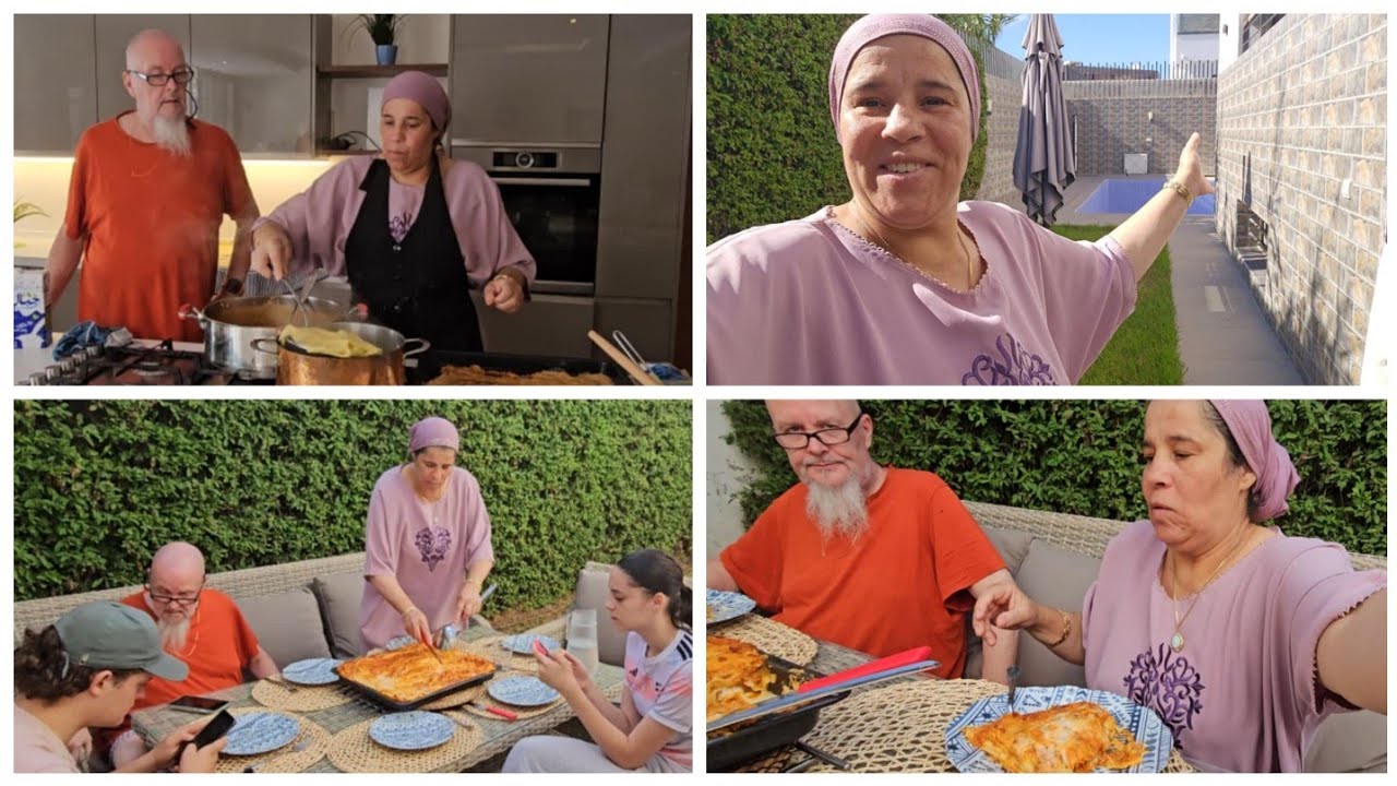 4K 🏡😋🍴 صاوبنا لازانيا للغداء انا او عائلتي الصغيرة مجموعين