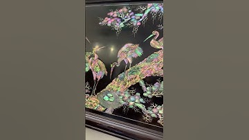 TRANH LỤC HẠC QUẦN TÙNG KHẢM ỐC SINGAPORE ĐẲNG CẤP