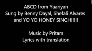 ABCD from Yaariyan lyrics with translation   YouTube by usama aas Thumb