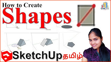 Google Sketchup in தமிழ் Shape Tools/How to create rectangle,circle,polygon etc