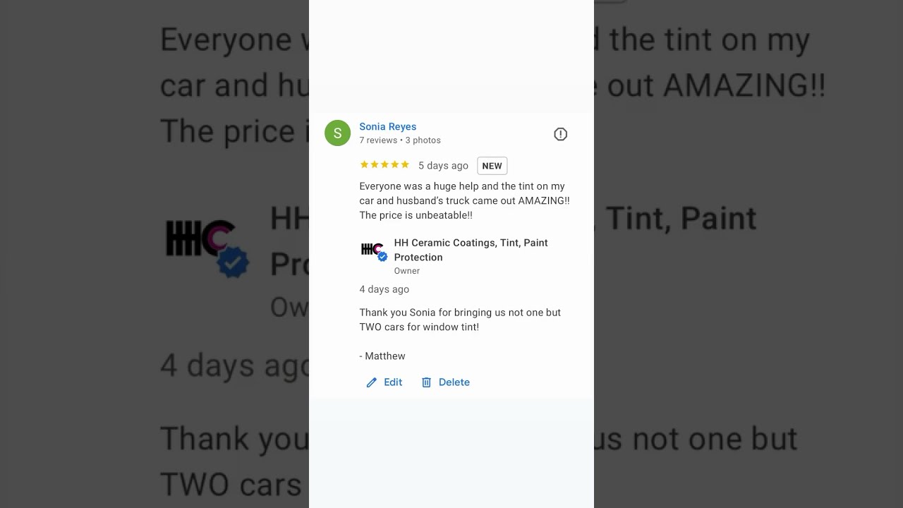 Another Positive Review For Window Tint 5 Star Our Ceramic Install 