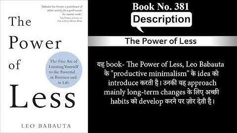 The power of Less..book summary