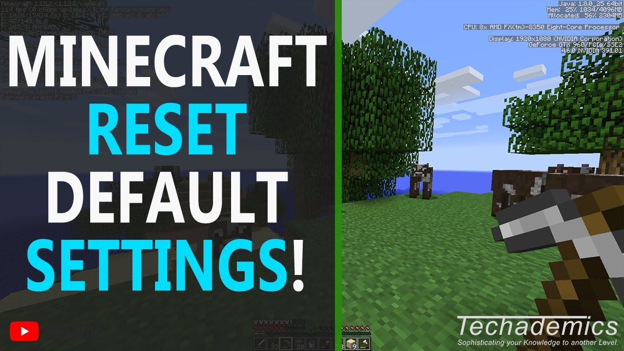How To Reset Minecraft To Default Settings - (Tutorial) - YouTube