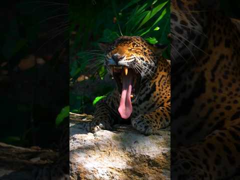 The Majestic Jaguar Yawn 🐯 #Jaguar #animals #shorts