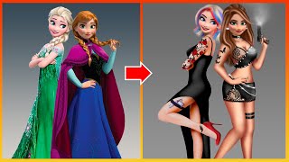 Frozen; Elsa Anna Glow Up Into Bad Girl - Disney Princesses Transformation