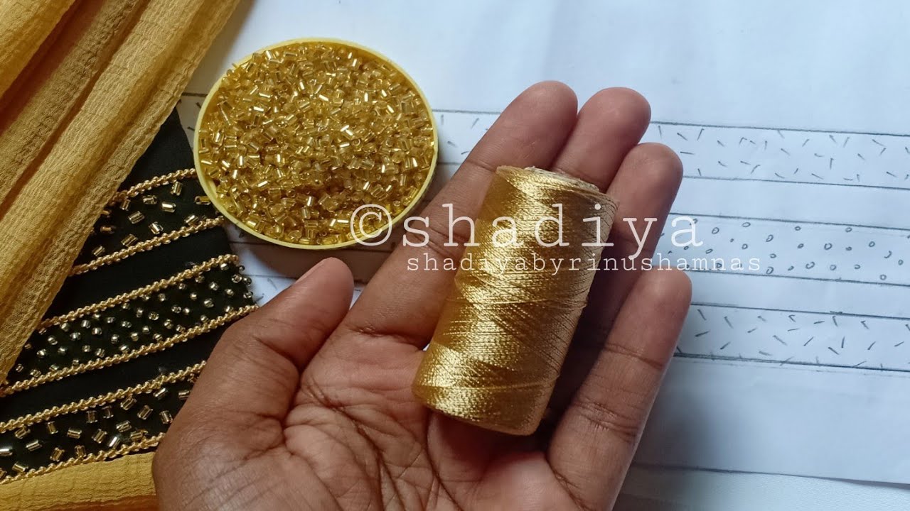 Sleeve embroidery design for kurti blousesimple beadwork embroidery for sleeves YouTube