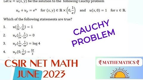 Cauchy problem ID-704095 | CSIR NET MATHS JUNE 2023  | Differential equations