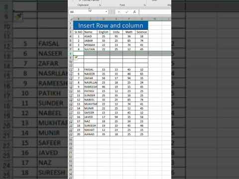 Keyboard shortcut to insert a row in Excel