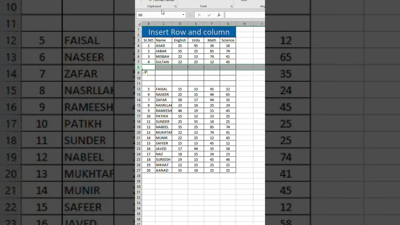 Keyboard Shortcut To Insert A Row In Excel