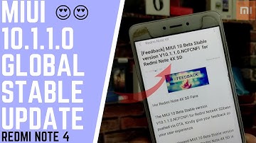Redmi Note 4 Miui 10.1.1.0 Global Stable Update | Miui 10.1.1.0 Stable Update !!