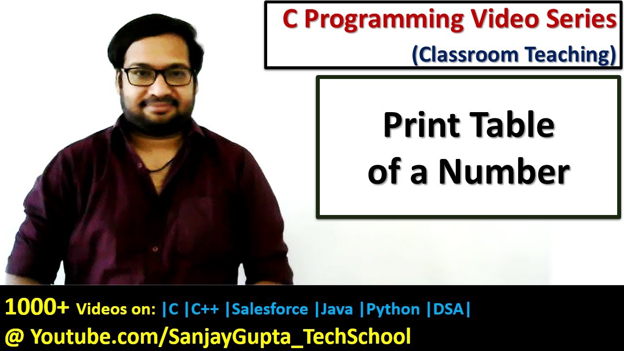 How To Print Table Of A Number In C Programming Using For Loop C 