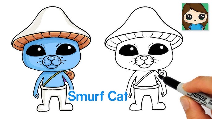 How to Draw Smurf Cat  Easy to Follow 