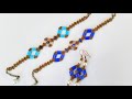 Baklava Dilimi Bileklik &amp; Küpe Yapımı  || How to make Bugle beads earrings | Beaded Bracelet Making