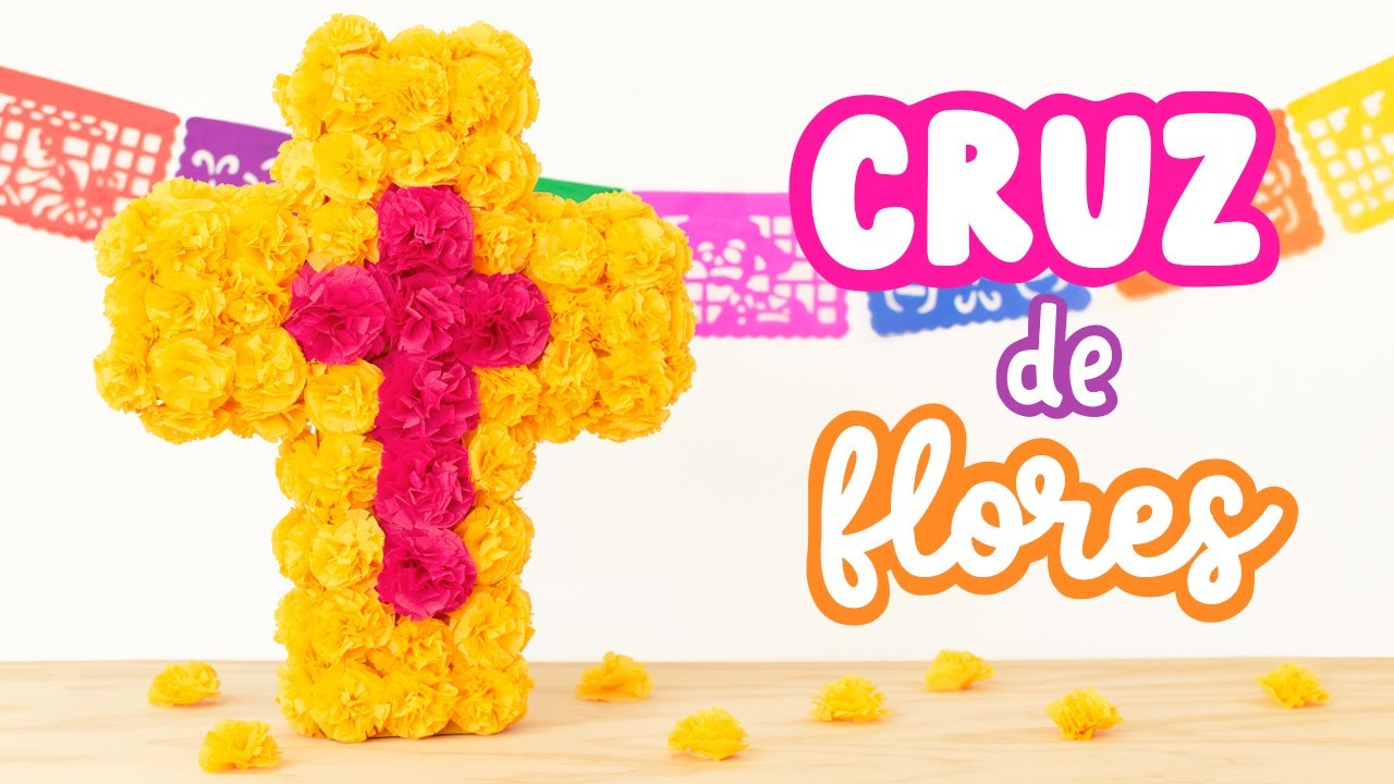 Cruz forrada de flores ⏐ Decoración para Día de Muertos - YouTube