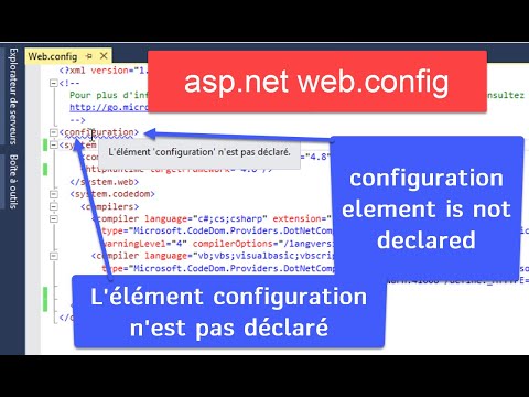 asp.net web.config configuration element is not declared - L'élément configuration n'est pas déclaré