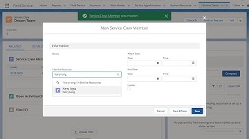 Service Cloud: Crew Scheduling
