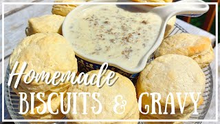 HOMEMADE BISCUITS & GRAVY | Southern Style Biscuits and Sausage Gravy