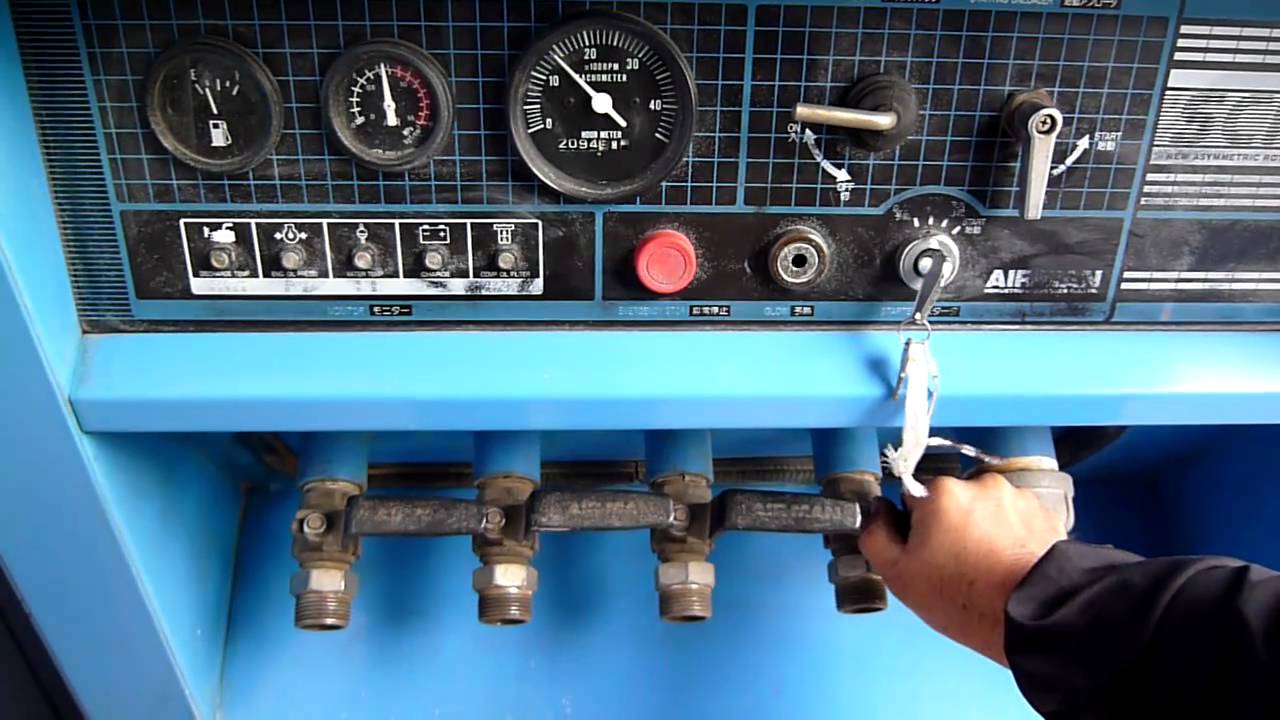 AIRMAN 北越工業 エンジンコンプレッサ PDS265S - YouTube
