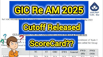 GIC Re AM 2025 Cutoff Released l #aptitudecorner #gicre #gicre
