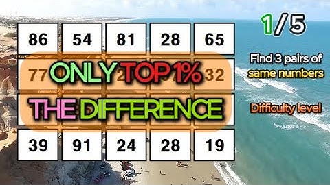 Find at least 1 pair! Find 3 pairs of identical numbers/Dementia Prevention Quizzes/Tests.198