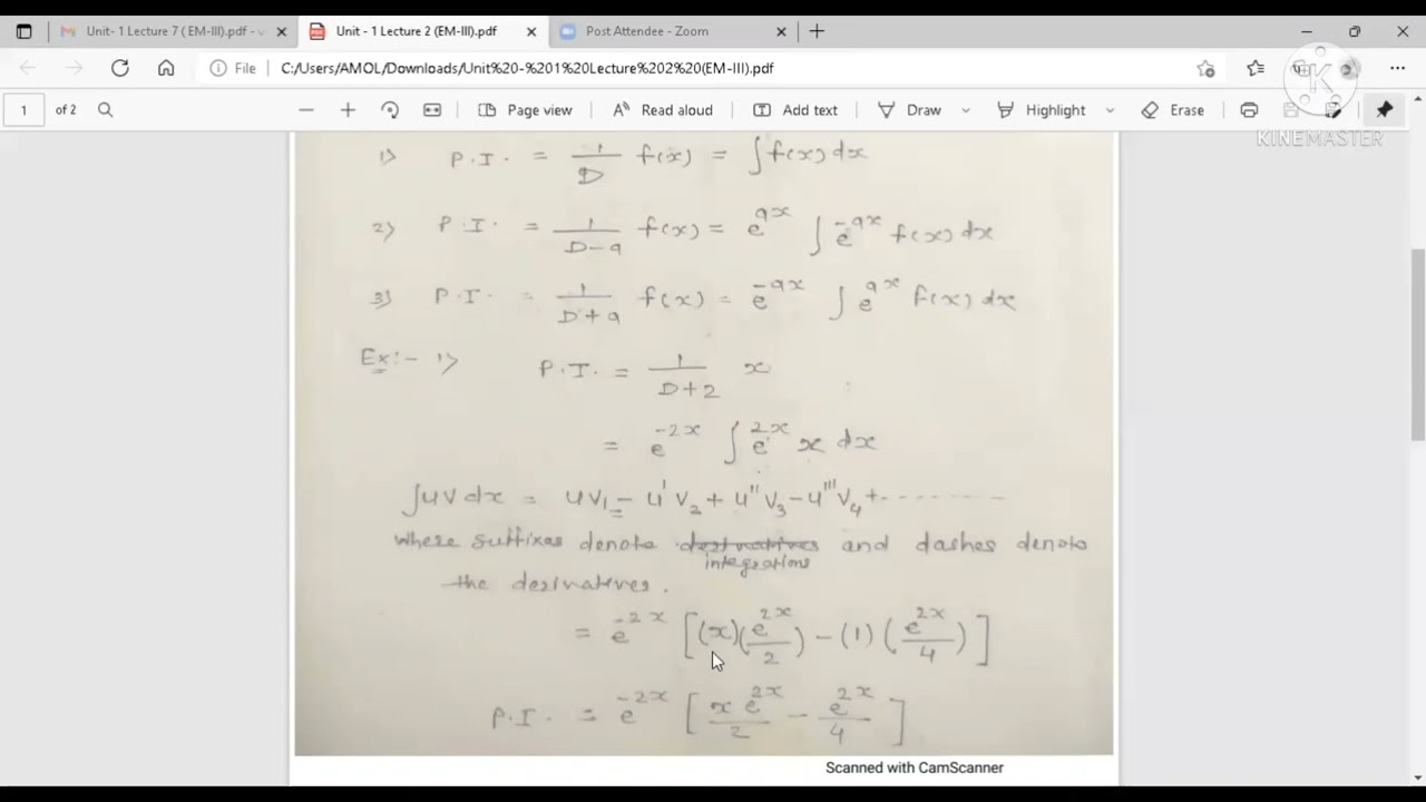 UNIT 1 General method to find P I  EM III