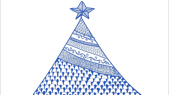 Drawing#25 how to draw a simple Christmas tree zentangle style, Zendoodle Art
