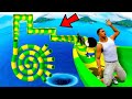 SHINCHAN AND FRANKLIN TRIED THE IMPOSSIBLE TRIANGULAR SPEED BOOSTER TUNNEL CHALLENGE GTA 5 GAMEPLAY 