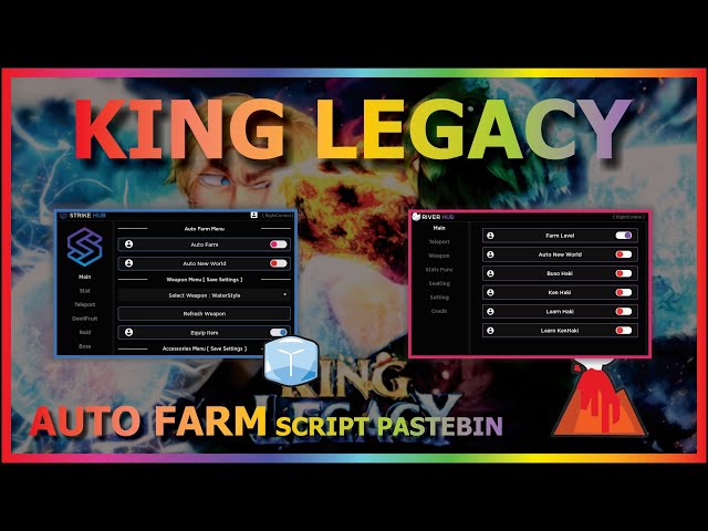 KING LEGACY Script Pastebin 2023 UPDATE 4.6 AUTO FARM, AUTO RAID, SEAKING