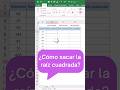 ¿Cómo SACAR la RAIZ CUADRADA de un NÚMERO en Excel SÚPER RÁPIDO?#excel #shorts #short