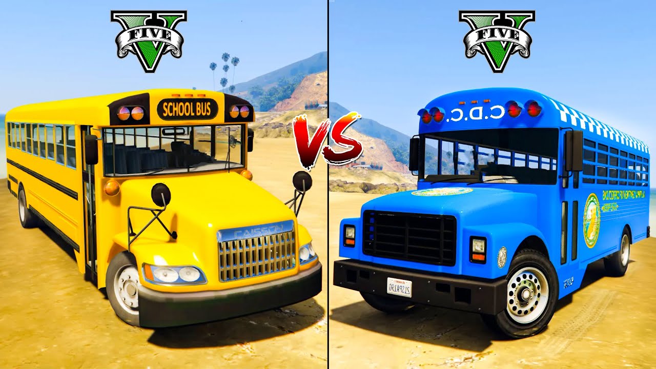 Prison Bus VS School Bus - GTA 5 Cars Which is best? - YouTube