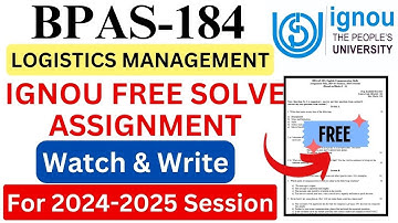 IGNOU BPAS-184 Solve Assignment 2024-2025 Download | IGNOU Free Assignment Download 2025 | #ignou