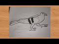 How draw easy pigeon drawing || how draw pigeon step by step.