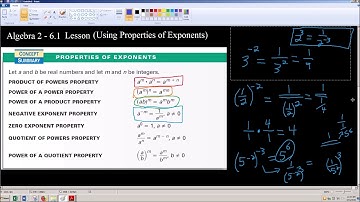Algebra 2 - 6.1 - Lesson (Using Properties of Exponents)