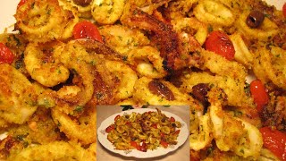 картинка: ПАНИРАНИ КАЛМАРИ НА ФУРНА - ХРУПКАВИ  И ВКУСНИ Calamari gratinati al forno
