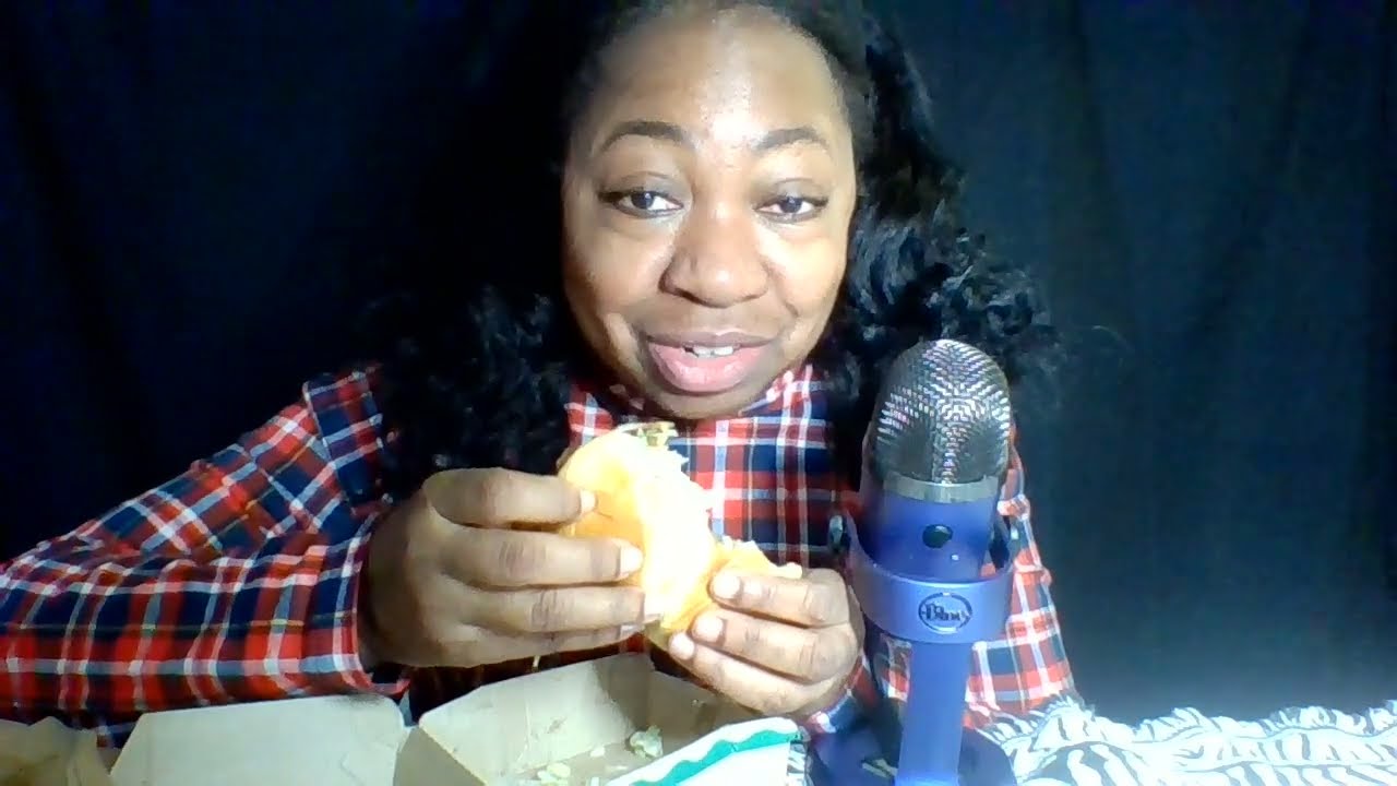 ASMR eating a McDonald's McCrispy sandwich