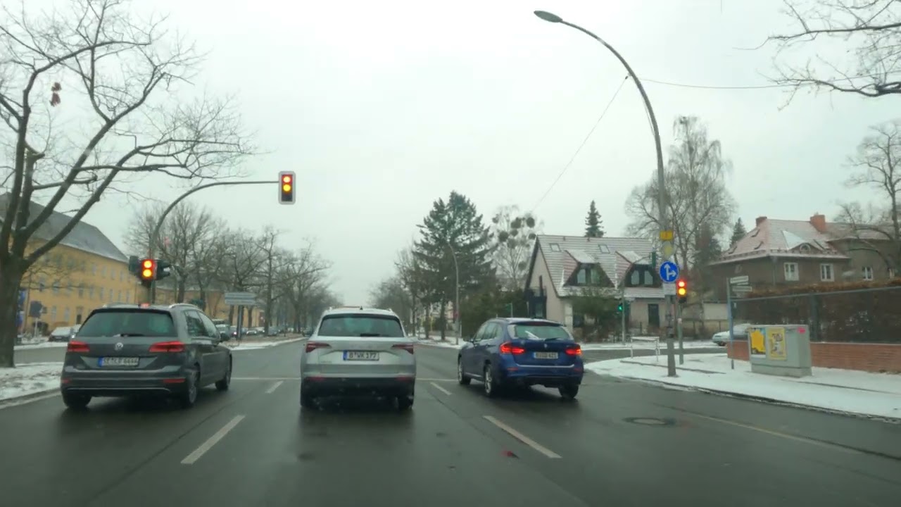 🇩🇪 Snowy Berlin Drive 4K ❄️ – Steglitz → Lichterfelde → Zehlendorf | Winter City Tour