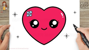 How to Draw a Cute Heart Easy for Kids and Toddlers